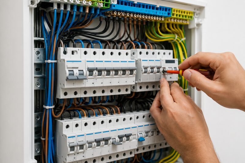 Elektro inštalacija razdelilna omarica montaža